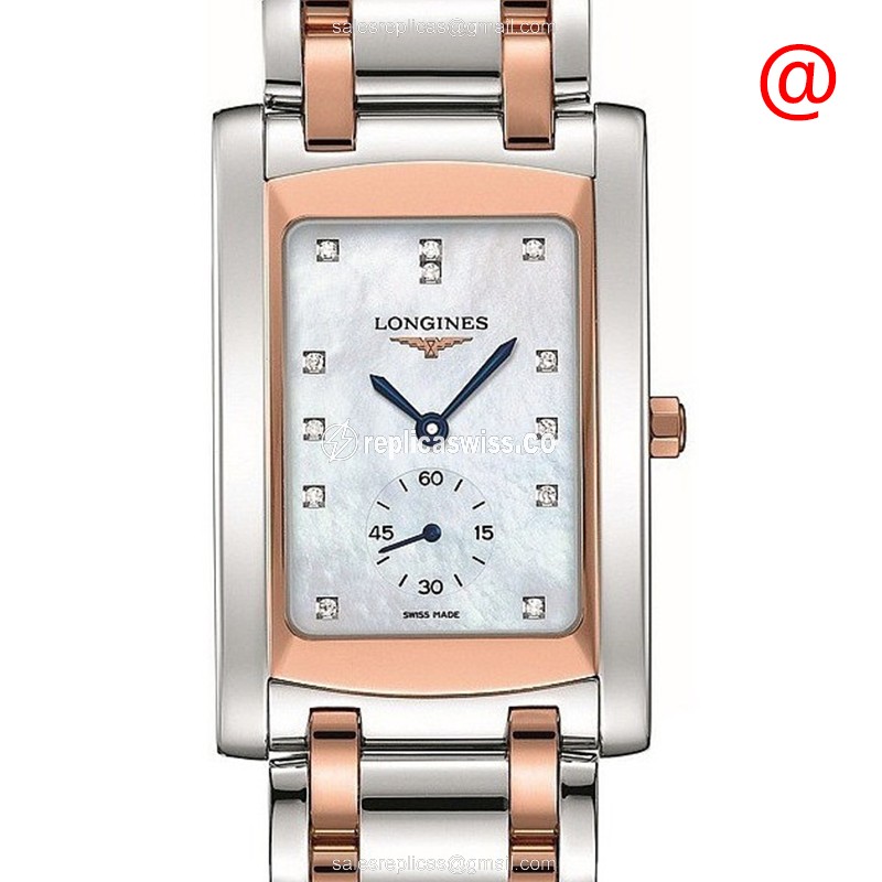 Luxurious Longines L5.655.5.88.7 Dolce Vita Replica in 18kt Steel & Gold, White Dial Sapphire