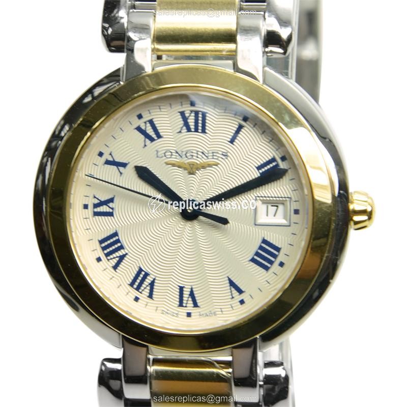Luxurious Longines L8.112.5.91.6 Prima Luna Replica in 18kt Steel & Silver Dial Watch