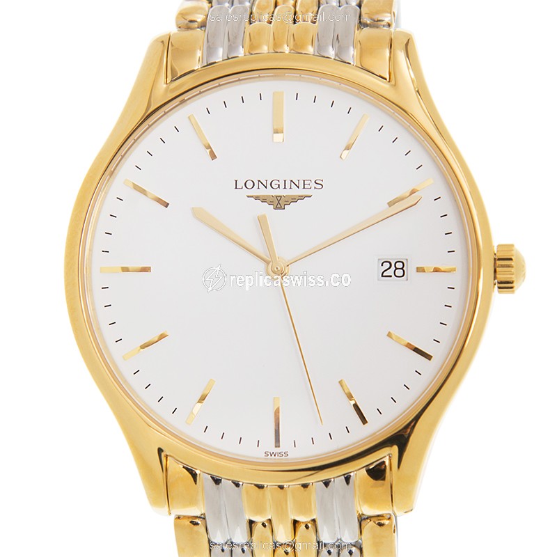 Luxurious Longines Lyre Quartz Replica in 18kt Gold & White Dial, Gold Strap Watch