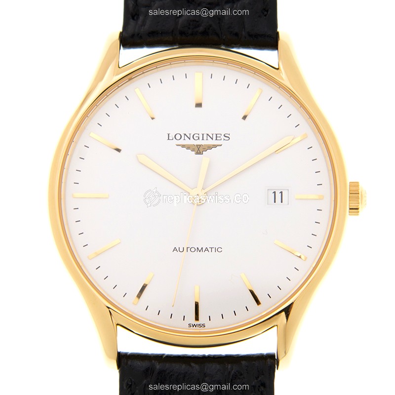 Luxurious Longines Lyre Replica in 18kt Gold & Stainless Steel, Automatic White Dial & Black
