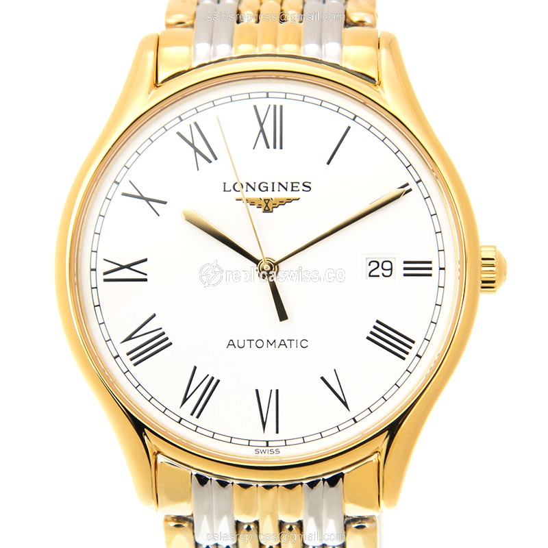 Luxurious Longines Lyre Replica in 18kt Rose Gold & Steel, Automatic Movement & White Dial Watch