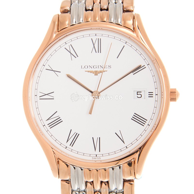 Luxurious Longines Lyre Replica in PVD Gold Case & White Dial, Quartz Movement Watch