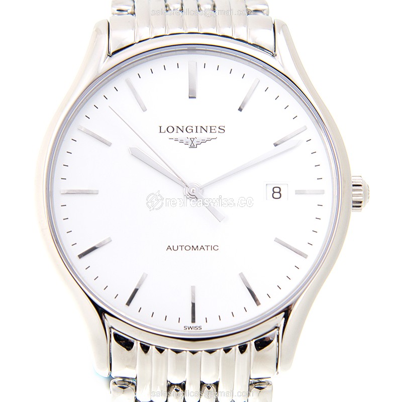 Luxurious Longines Lyre Replica in Stainless Steel, Automatic Movement & White Dial Watch