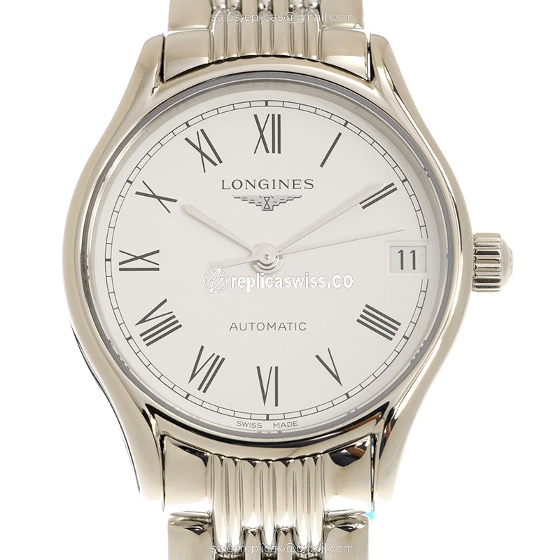 Luxurious Longines Lyre Replica in Stainless Steel Case, Automatic Movement & White Dial Watch