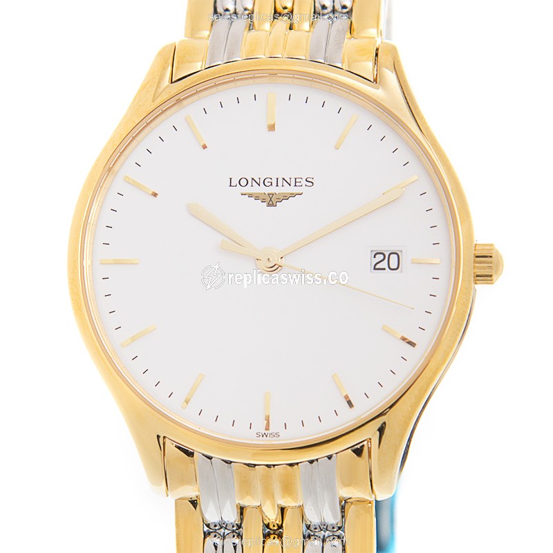 Luxurious Longines Lyre Replica in White Dial & Gold-Plated Case, Automatic Movement Watch