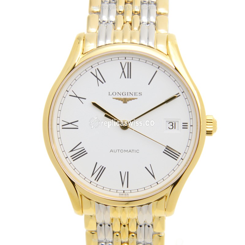 Luxurious Longines Lyre Replica Watch | Automatic Movement, White Dial, Gold PVD Case
