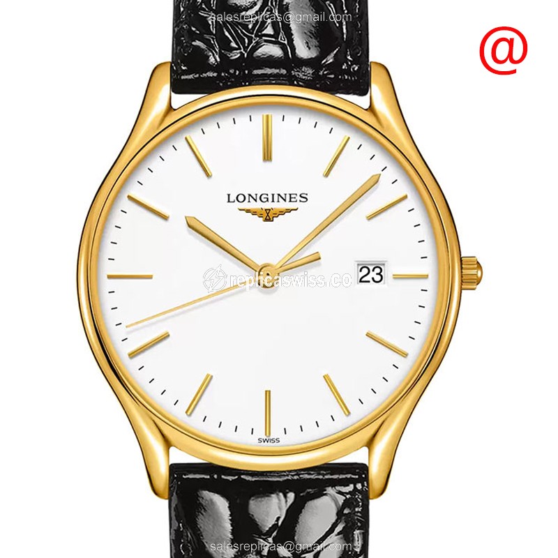 Luxurious Longines Lyre Replica with White Dial & PVD Gold Case Watch