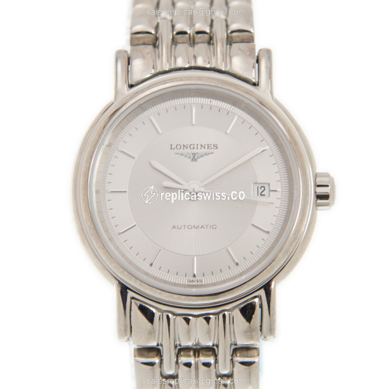 Luxurious Longines Presence Replica, Automatic Movement, Stainless Steel Case, Silver Dial Watch