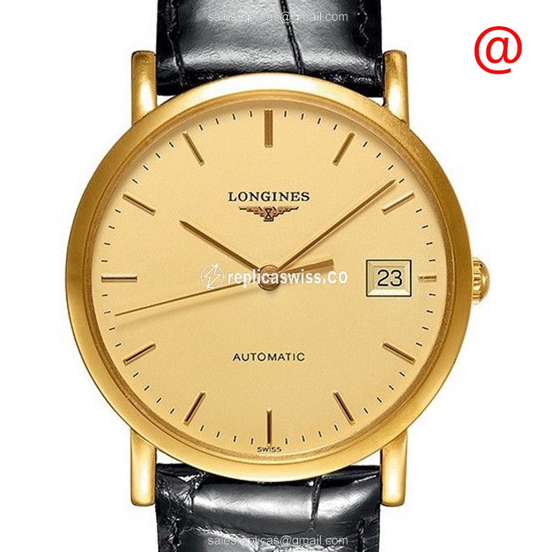 Luxurious Longines Presence Replica in 18kt Gold Case with Automatic Movement Classic Gold Dial