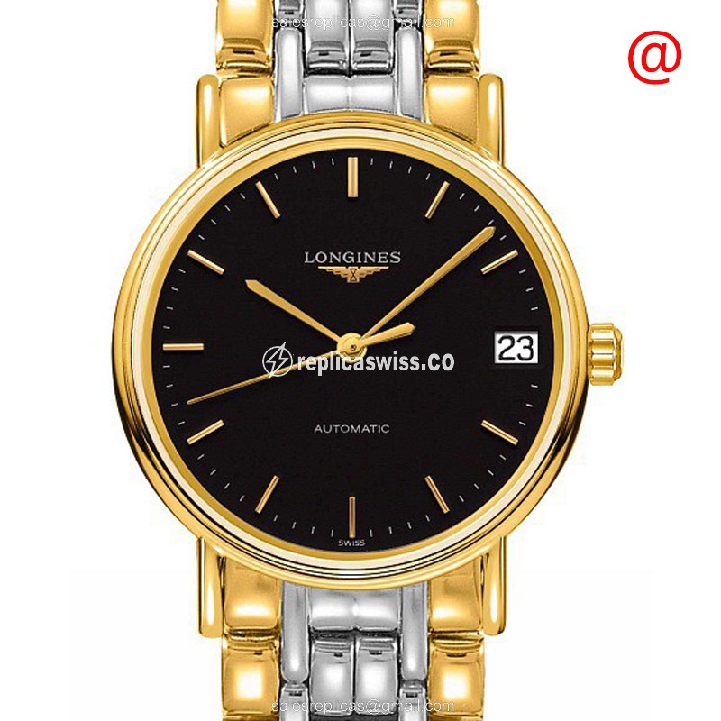 Luxurious Longines Presence Replica in Black Dial, Automatic Movement & Gold-Plated Case Watch