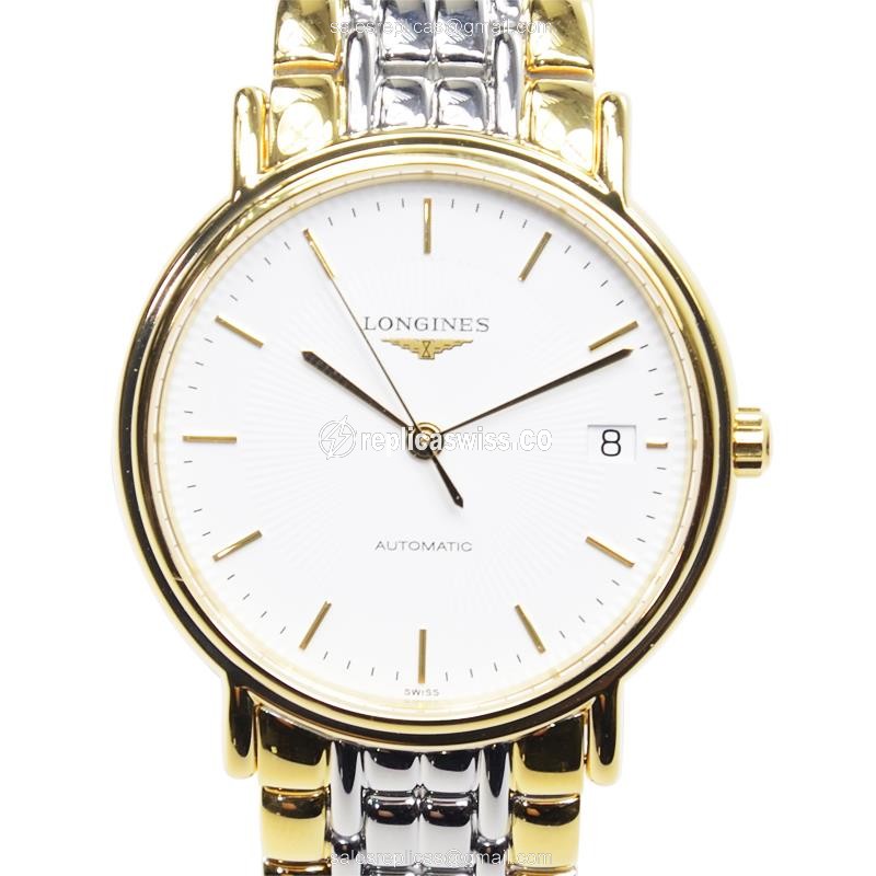 Luxurious Longines Presence Replica in PVD Gold Case, Automatic Movement, White Dial Watch