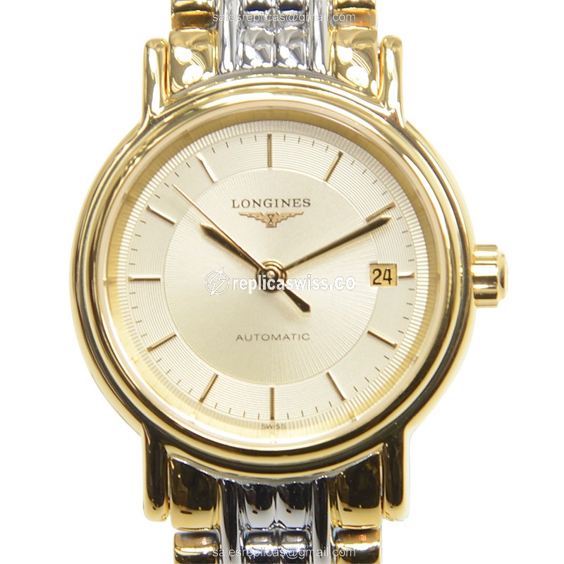 Luxurious Longines Presence Replica in Silver Dial & PVD Gold Case, Automatic Movement Watch