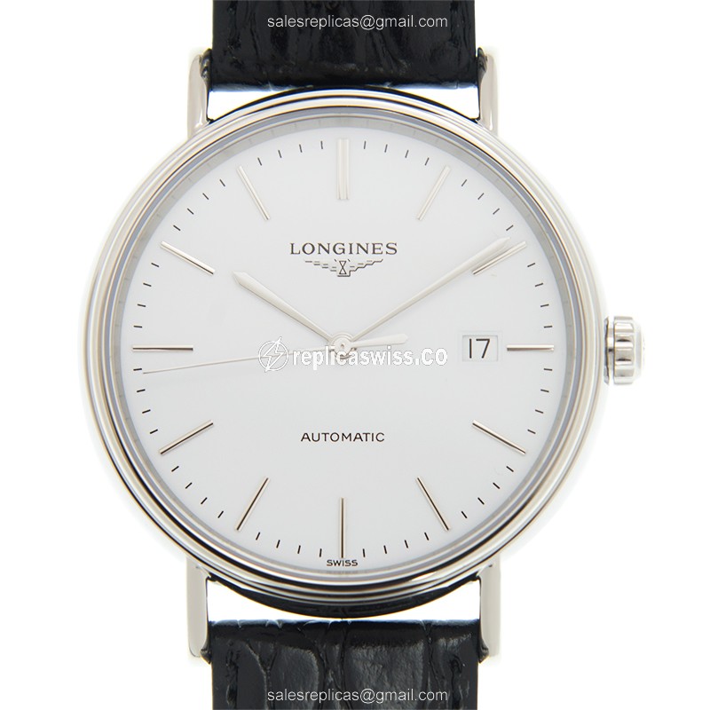 Luxurious Longines Presence Replica in Stainless Steel, Automatic Movement & White Dial Watch