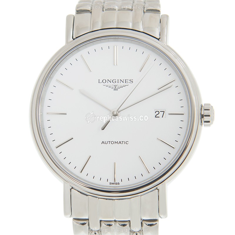 Luxurious Longines Presence Replica in Stainless Steel Case, Automatic Movement, White Dial