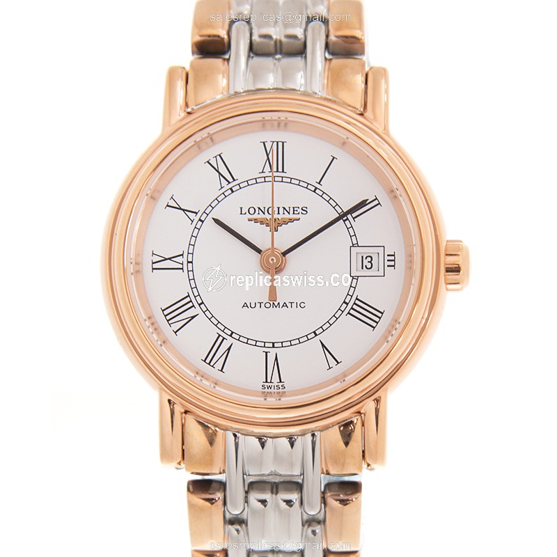 Luxurious Longines Presence Replica in White Dial, 18kt Steel Case & Automatic Movement Watch