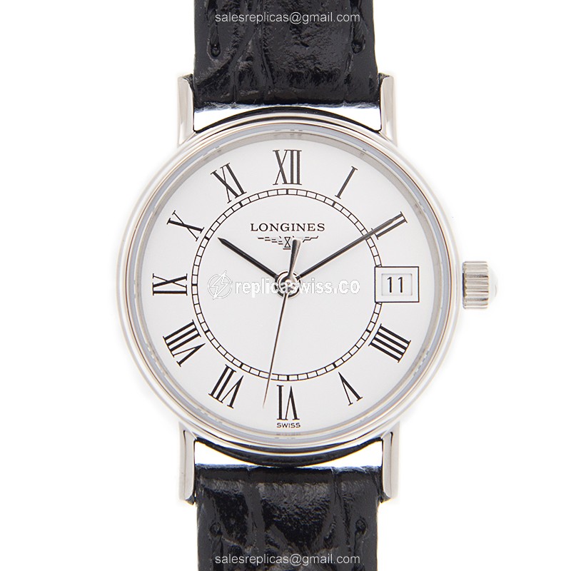 Luxurious Longines Presence Replica in White Dial Stainless Steel Case Watch