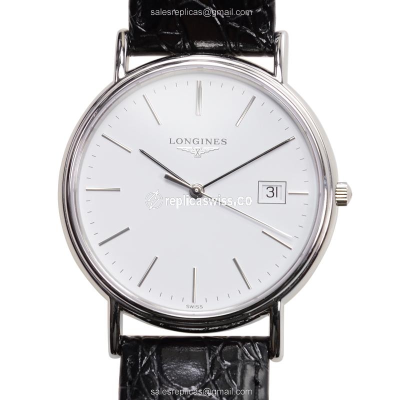 Luxurious Longines Presence Replica, White Dial, Automatic Movement, Stainless Steel Case Watch