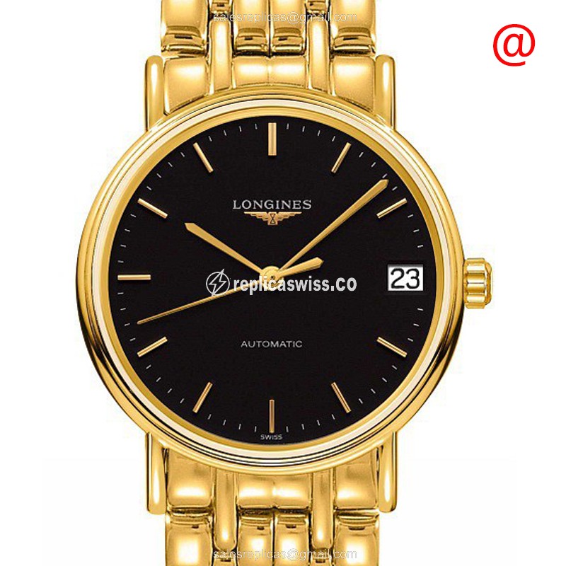 Luxurious Longines Presence Replica with Automatic Movement & Polished Gold Case Watch