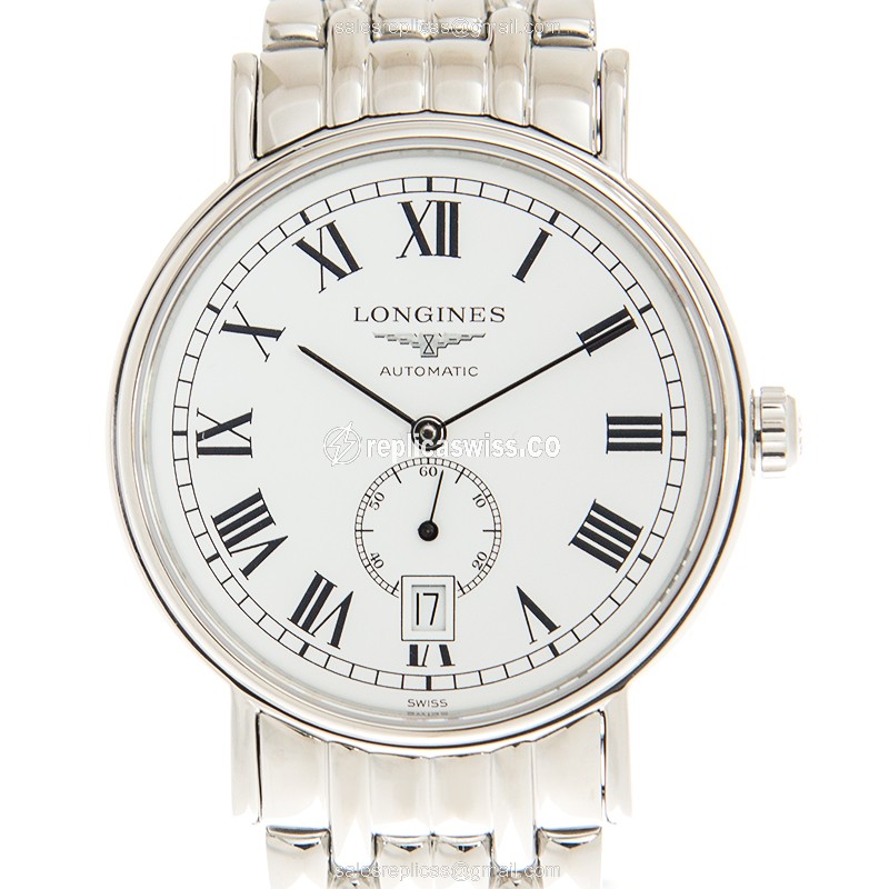 Luxurious Longines Presence Replica with White Dial Stainless Steel Case Watch