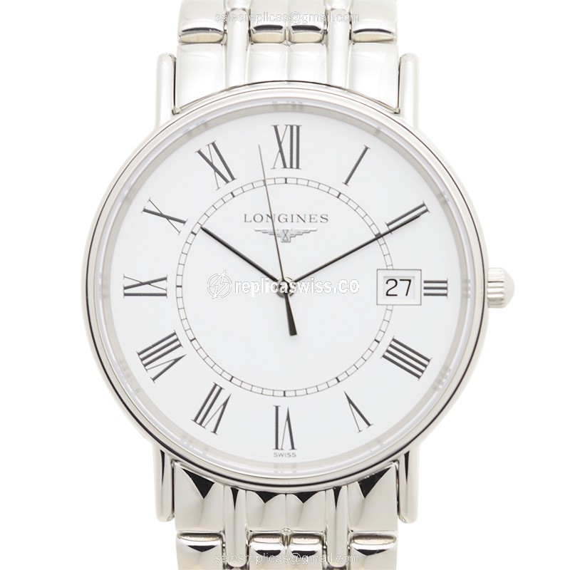 Luxurious Longines Presence Replica with White Dial Stainless Steel Case Watch