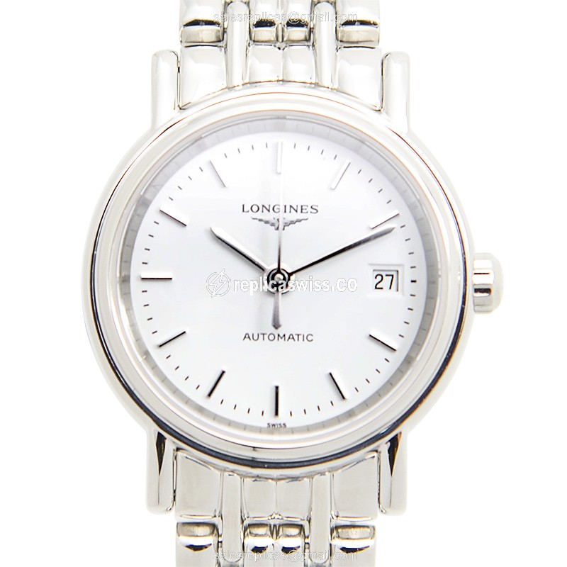 Luxurious Longines Presence Replica with White Dial & Stainless Steel Case Watch