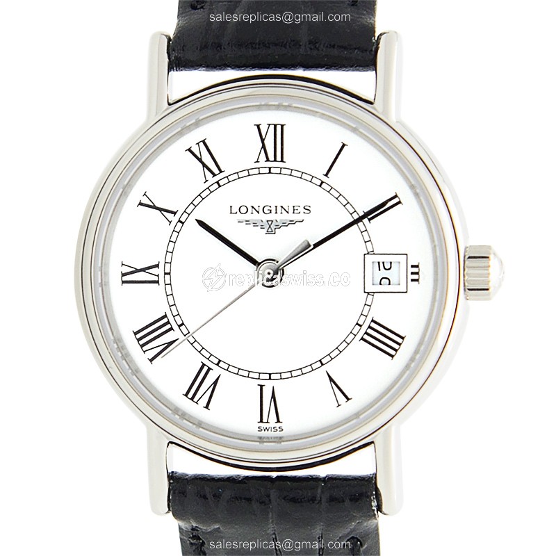 Luxurious Longines Presence Replica with White Dial Stainless Steel Case Watch