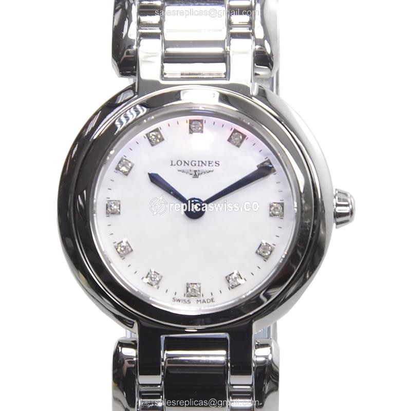 Luxurious Longines Prima Luna Replica in Stainless Steel Case, White Dial, Sapphire Crystal