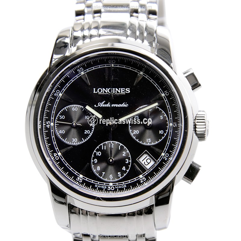 Luxurious Longines Saint Imier Replica in Stainless Steel with Black Dial Automatic Movement