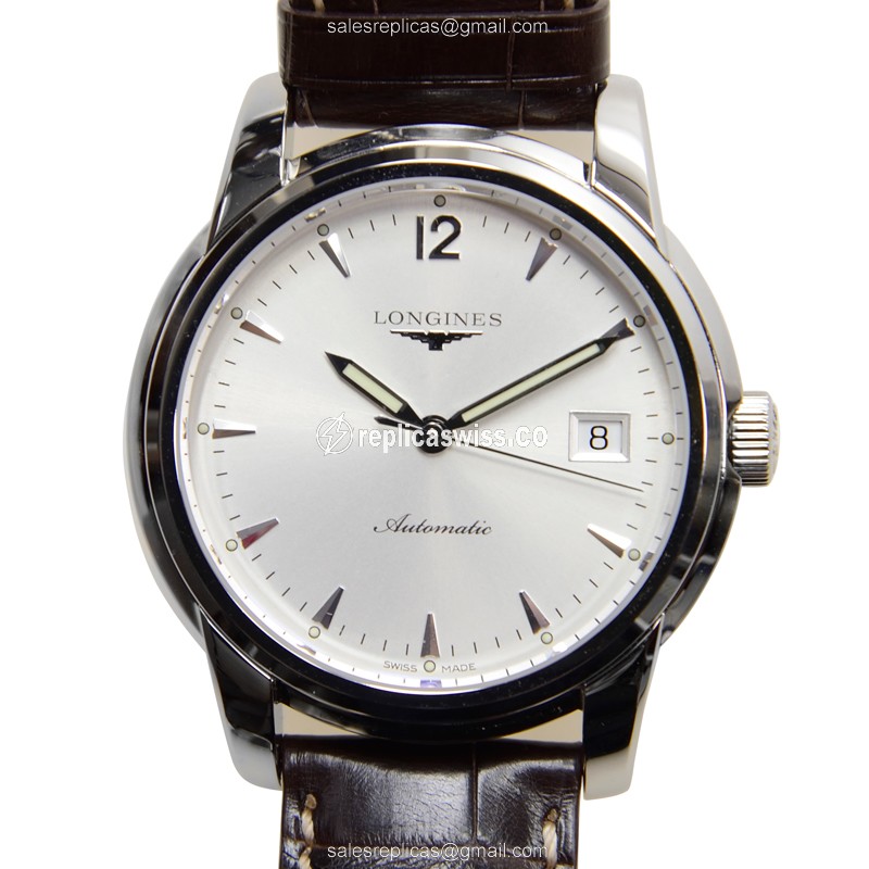 Luxurious Longines SAINT IMIER Replica with Silver Dial Automatic Movement Watch