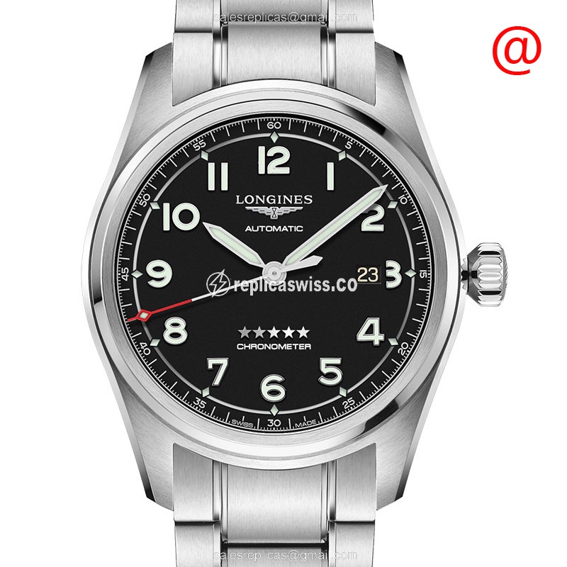Luxurious Longines Spirit Replica, Automatic Movement, Black Dial, Stainless Steel Case Watch