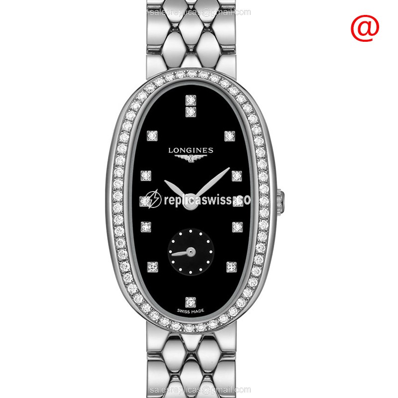Luxurious Longines Symphonette Replica | Black Dial, Steel Case & Clasp Watch