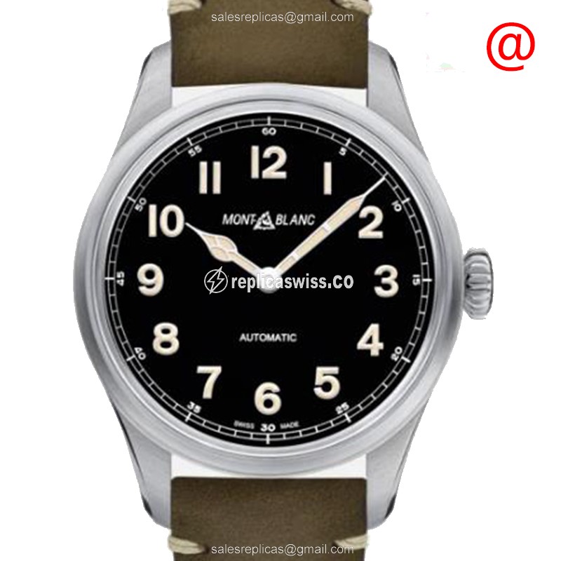 Luxurious Mont Blanc 1858 Replica with Automatic Movement & Elegant Black Dial Watch