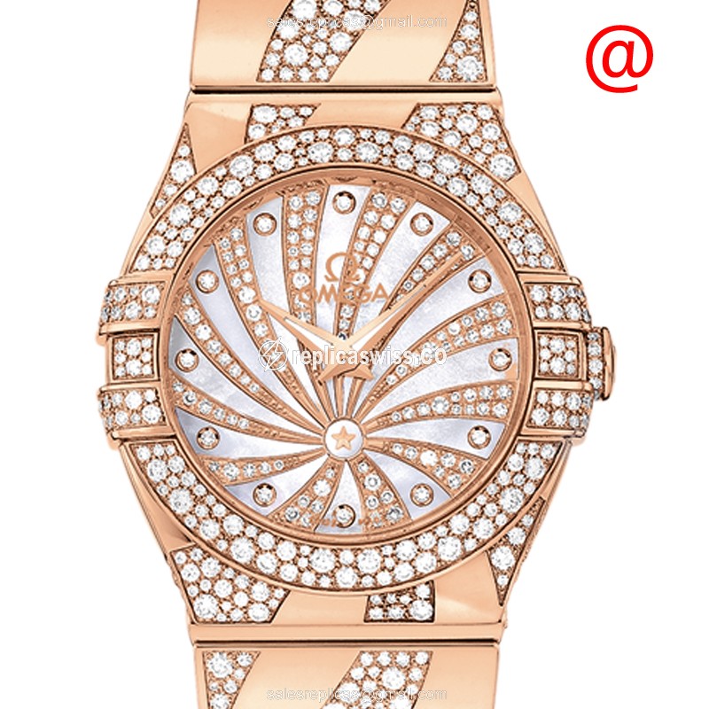 Luxurious Omega 123.55.27.60.55.011 Constellation Replica, White Dial, 18kt Diamond Accents Watch