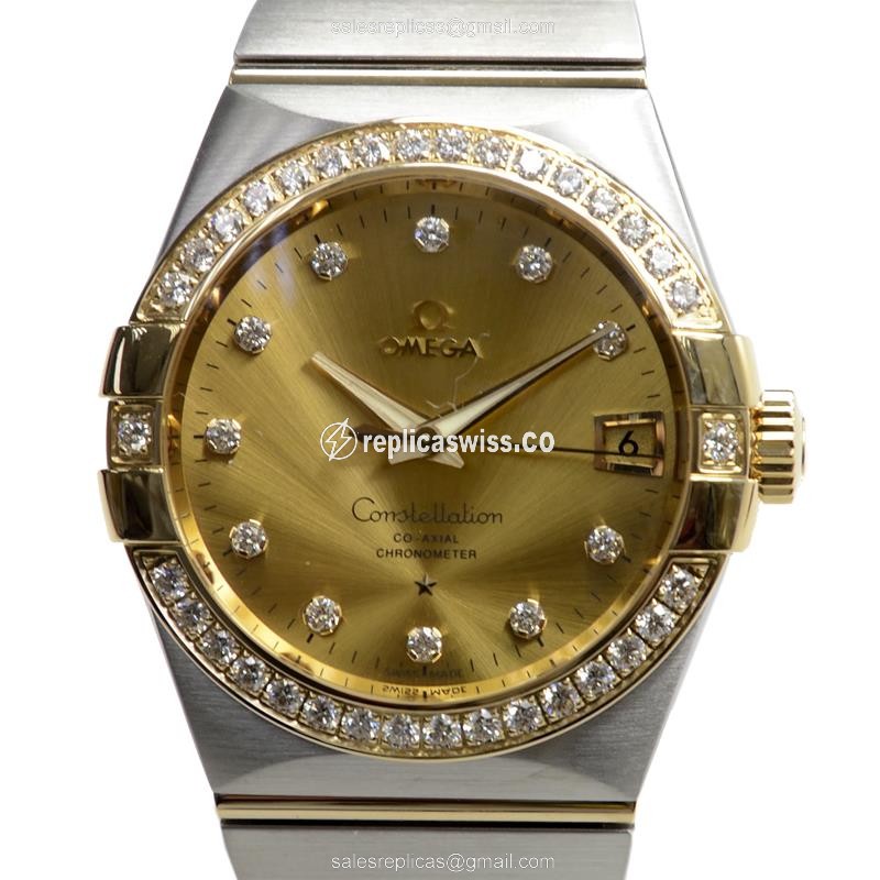 Luxurious Omega Constellation Replica in 18kt Gold & Silver, Automatic Movement & Sapphire Crystal