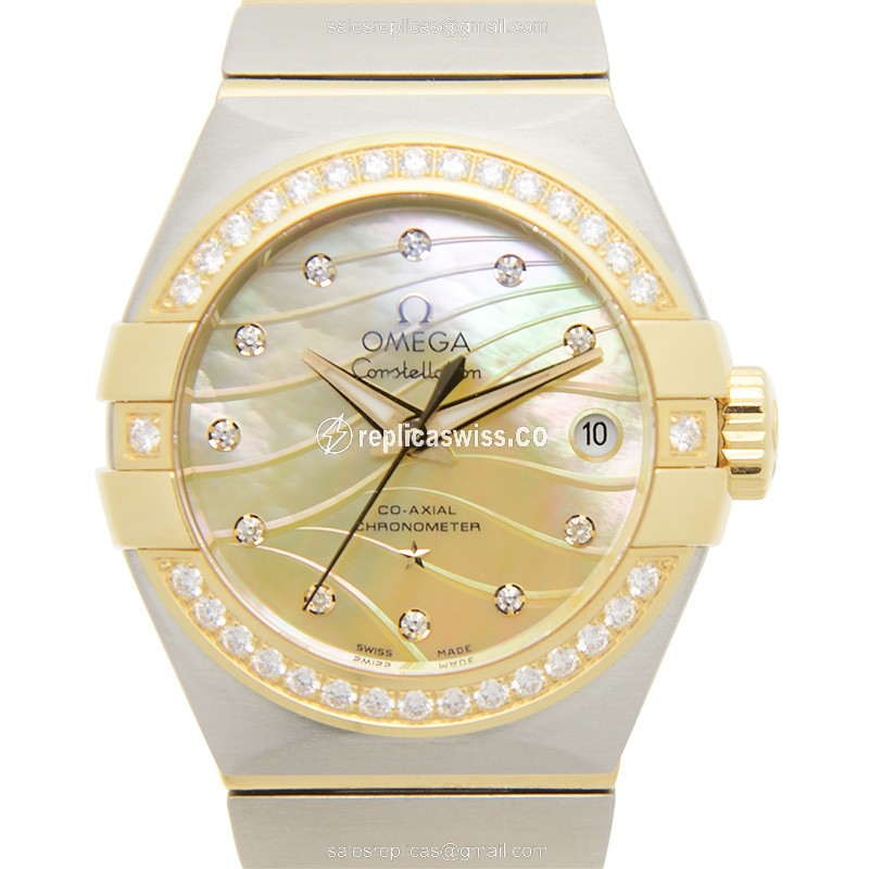Luxurious Omega Constellation Replica in 18kt Gold with Sapphire Crystal Automatic Movement