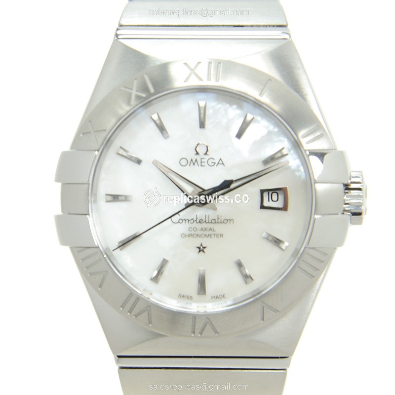 Luxurious Omega Constellation Replica in Stainless Steel, Automatic Movement White Dial Watch