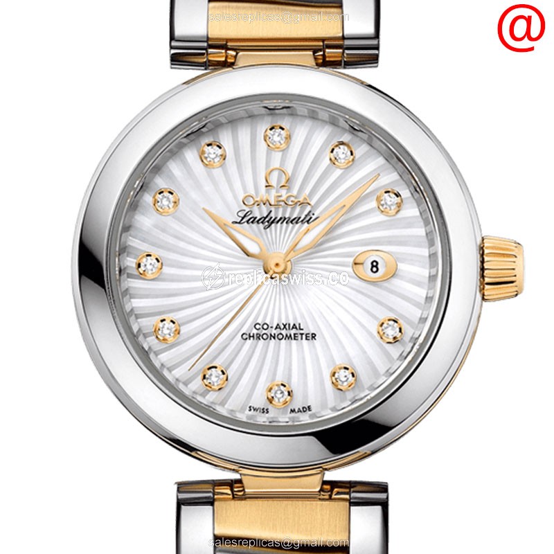 Luxurious Omega De Ville Replica in 18kt Gold & Steel Case, Automatic Movement & White Dial Watch