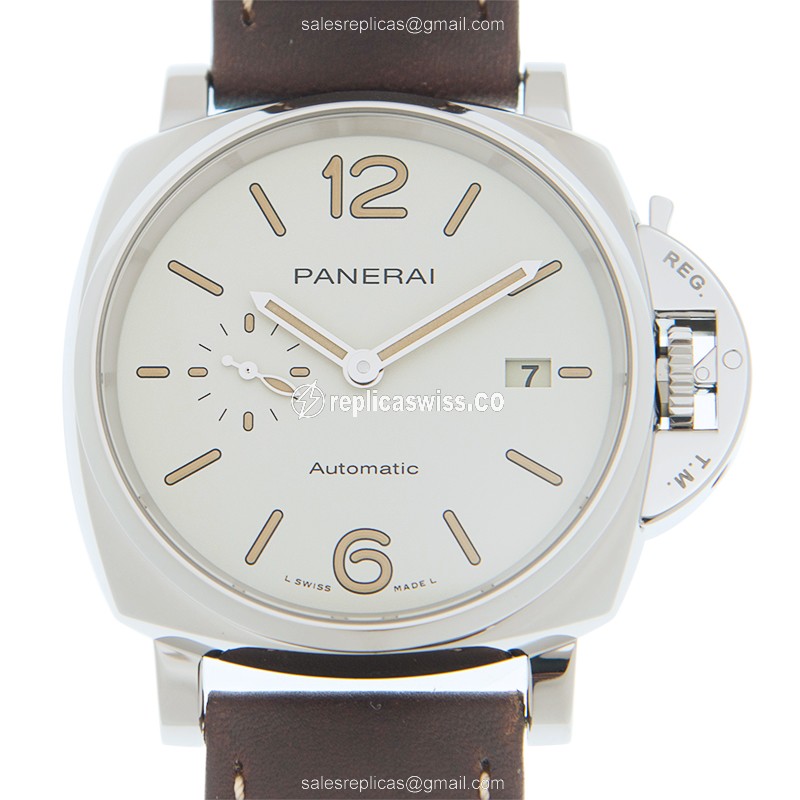 Luxurious Panerai LUMINOR DUE Replica with Automatic Movement Elegant White Dial Watch
