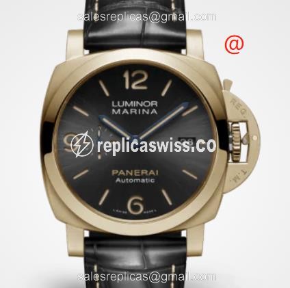 Luxurious Panerai Luminor Marina Manual Wind Replica in Stainless Steel & Blue Crystal Dial Watch