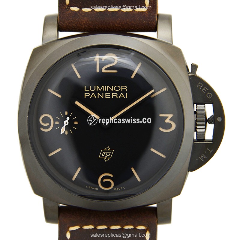 Luxurious Panerai LUMINOR Titanium Replica with Black Dial & Manual Wind Movement Watch