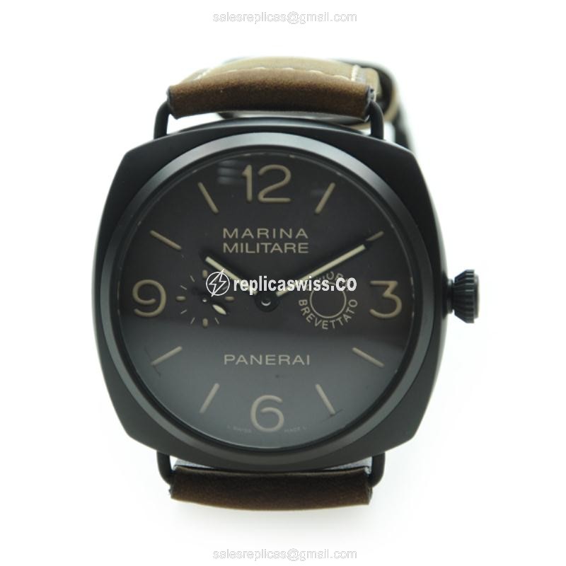 Luxurious Panerai PAM00339 RADIOMIR in Brown Ceramic Case & Brown Cowhide Strap, Manual Wind