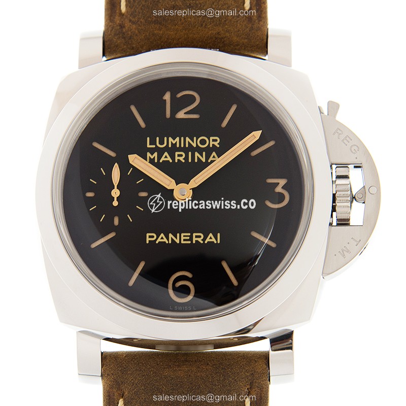 Luxurious Panerai PAM00422 LUMINOR Replica in Black Dial Steel Case Watch