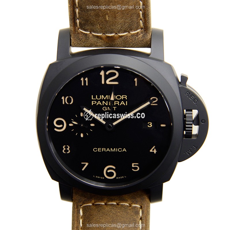 Luxurious Panerai PAM00441 Luminor Replica in Ceramic Case & Black Dial, Automatic Movement Watch