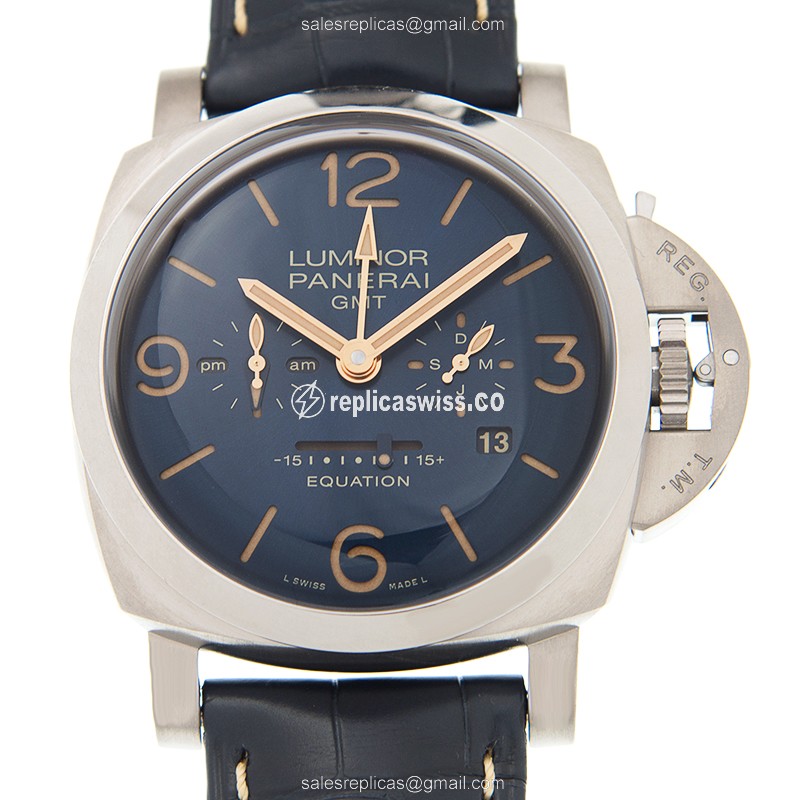 Luxurious Panerai PAM00670 LUMINOR Titanium Replica with Manual Wind Blue Dial Watch