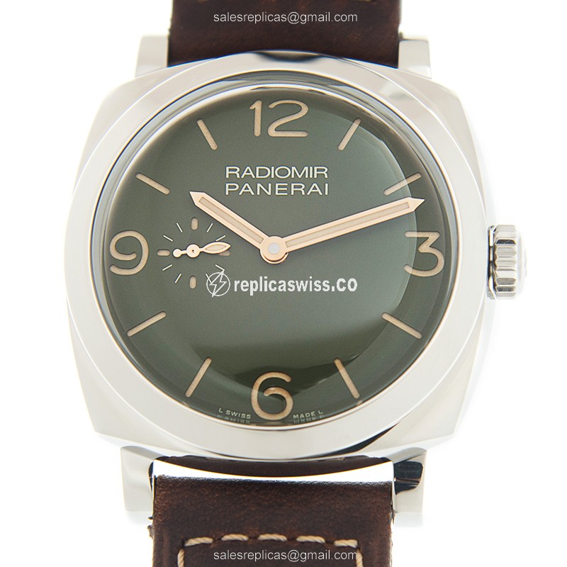 Luxurious Panerai PAM00995 Radiomir Replica | Automatic Movement | Green Dial, Leather Strap Watch