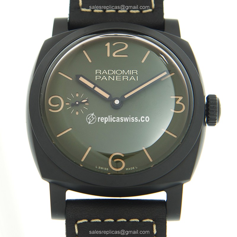 Luxurious Panerai PAM00997 RADIOMIR Replica in Dark Green Ceramic with Manual Wind Movement Watch
