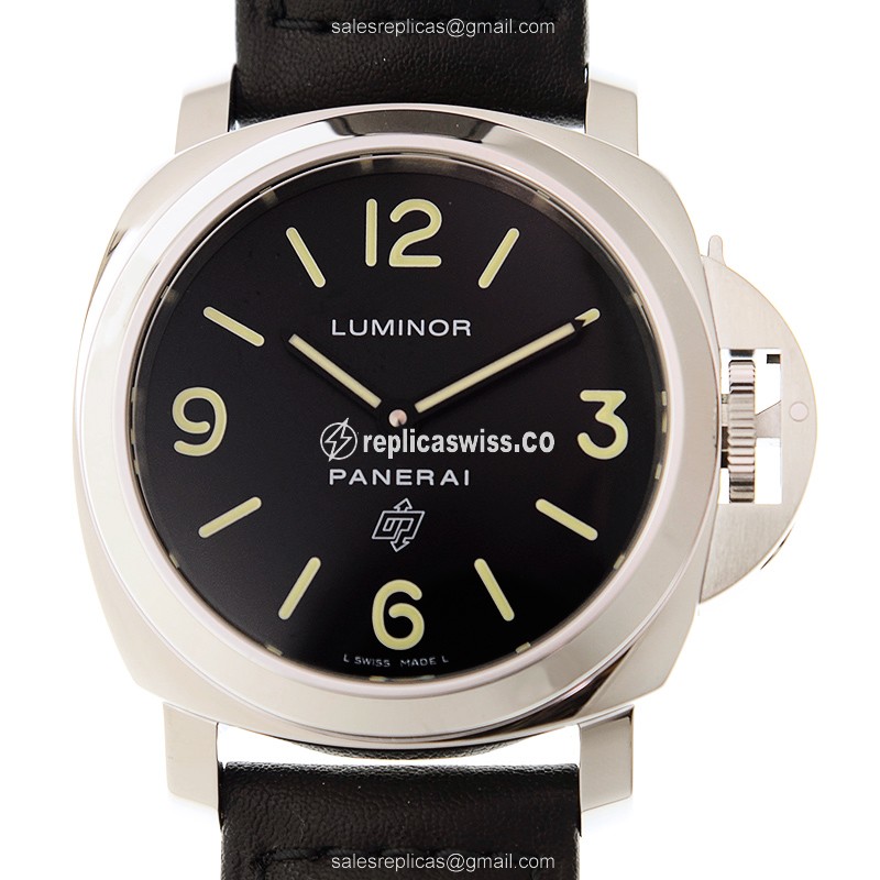 Luxurious Panerai PAM01000 LUMINOR Replica with Black Dial & Stainless Steel Case Watch