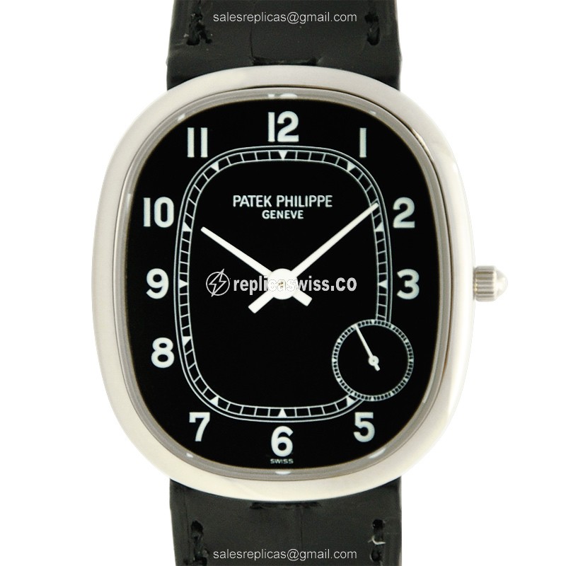 Luxurious Patek Philippe 5028G-001 Ellipse Replica, Automatic Movement, 18kt Gold Case, Black Dial