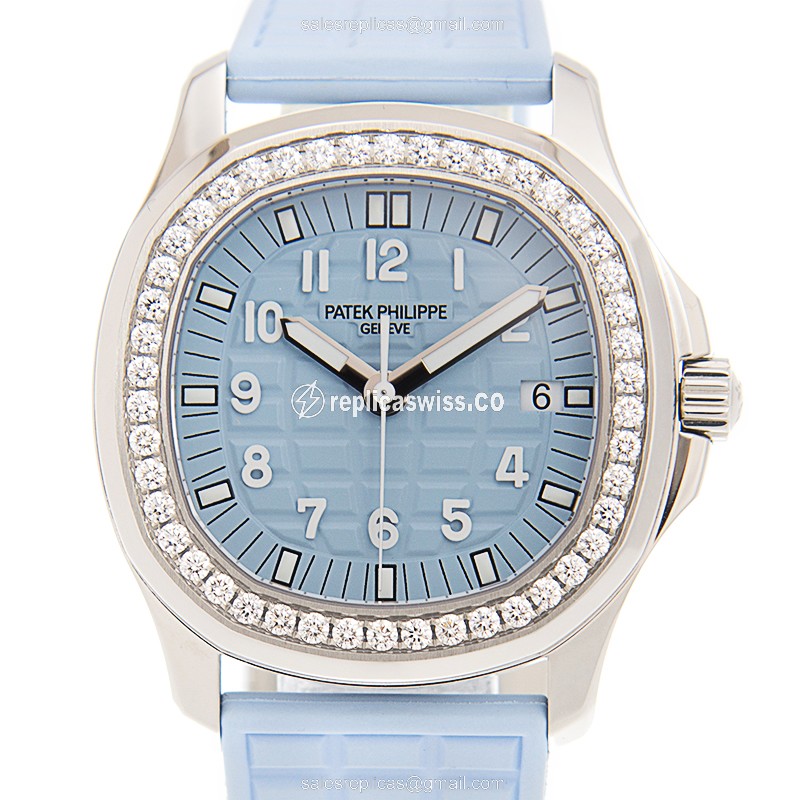 Luxurious Patek Philippe 5067A-017 AQUANAUT Replica in Blue Dial & Diamond-Encrusted Case Watch