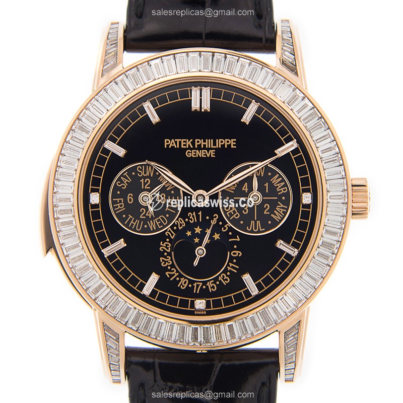 Luxurious Patek Philippe 5073R-001 Replica in Rose Gold, Automatic Movement & Exquisite Black Dial